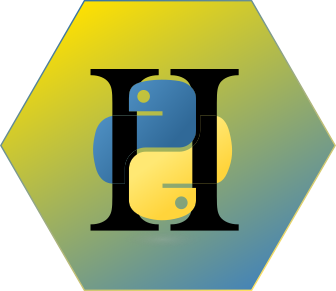Python logo in a hexagon with Roman II literal