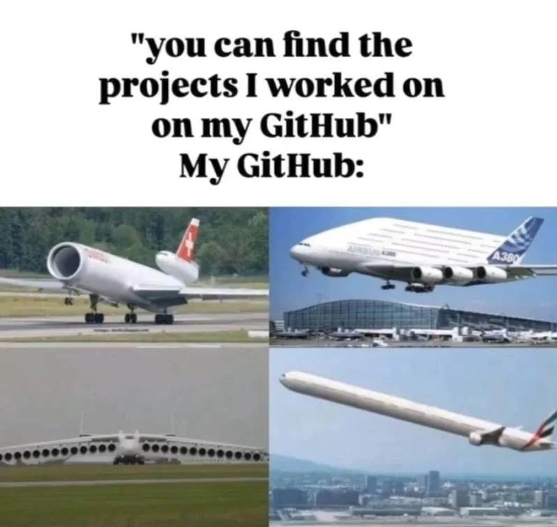 When Github portfolio consists of the weirdest planes ever.
